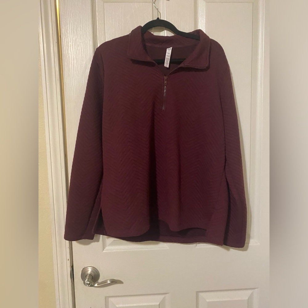 RBX Maroon Chevron Quarter-Zip Pullover